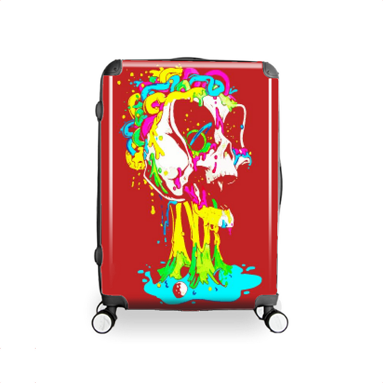 Skull Invaded By Alien Creatures, Halloween Hardside Luggage