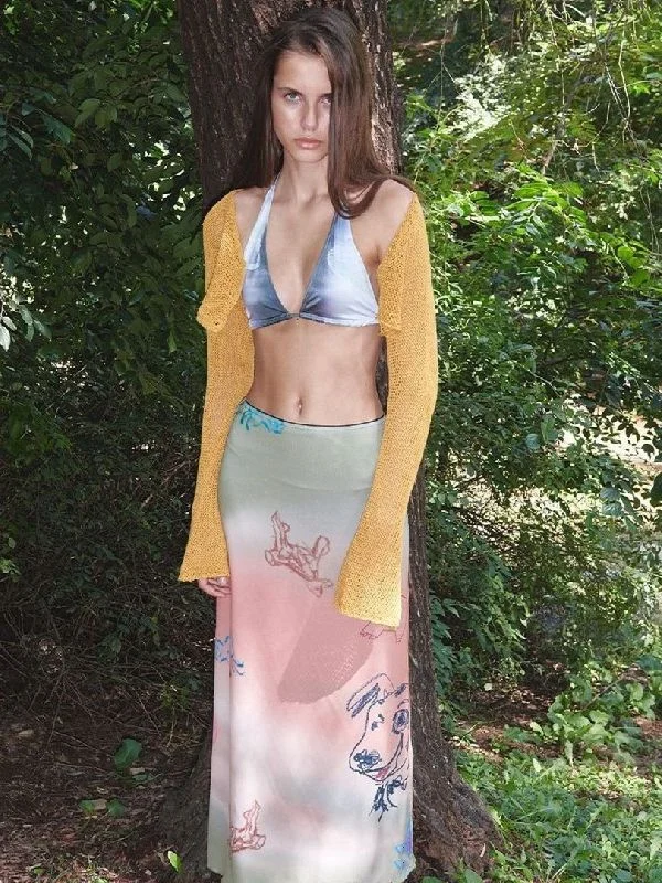 Uveng Ins2024 Summer Women's New Fashion Street Hot Girls Real Shot Gradually Half-Dressed Dress Girl