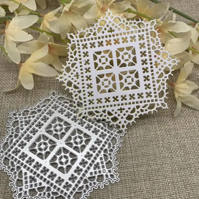 Athvotar grid frame edges Metal Cutting Dies Stencils Die Cut for DIY Scrapbooking Album Paper Card Embossing