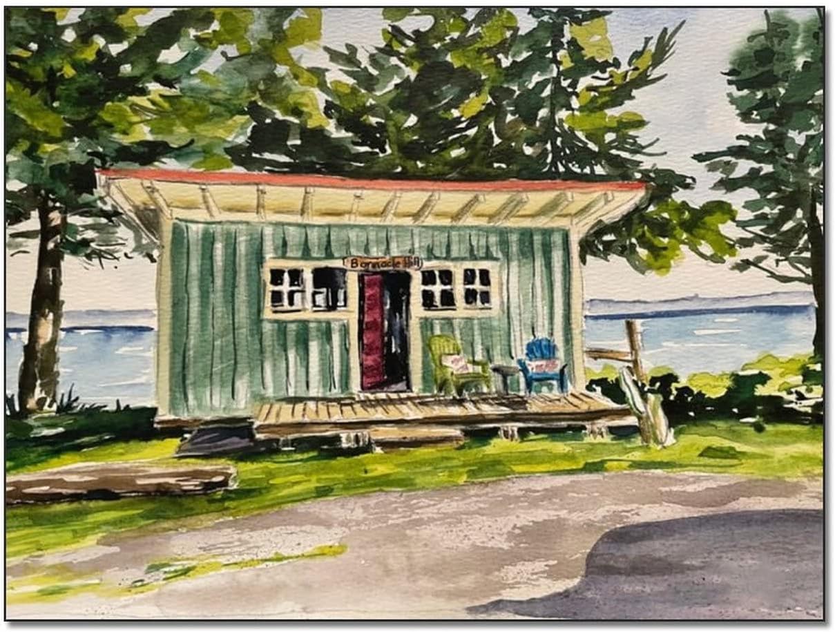 Port Angeles Washington Lodge Poster Barnacle Hill Beach Lodge Poster Canvas Painting Posters and Prints Wall Art Pictures for Living Room Bedroom Decor 24x32inch(60x80cm) Frame-Style 24x32inch(60x80cm)