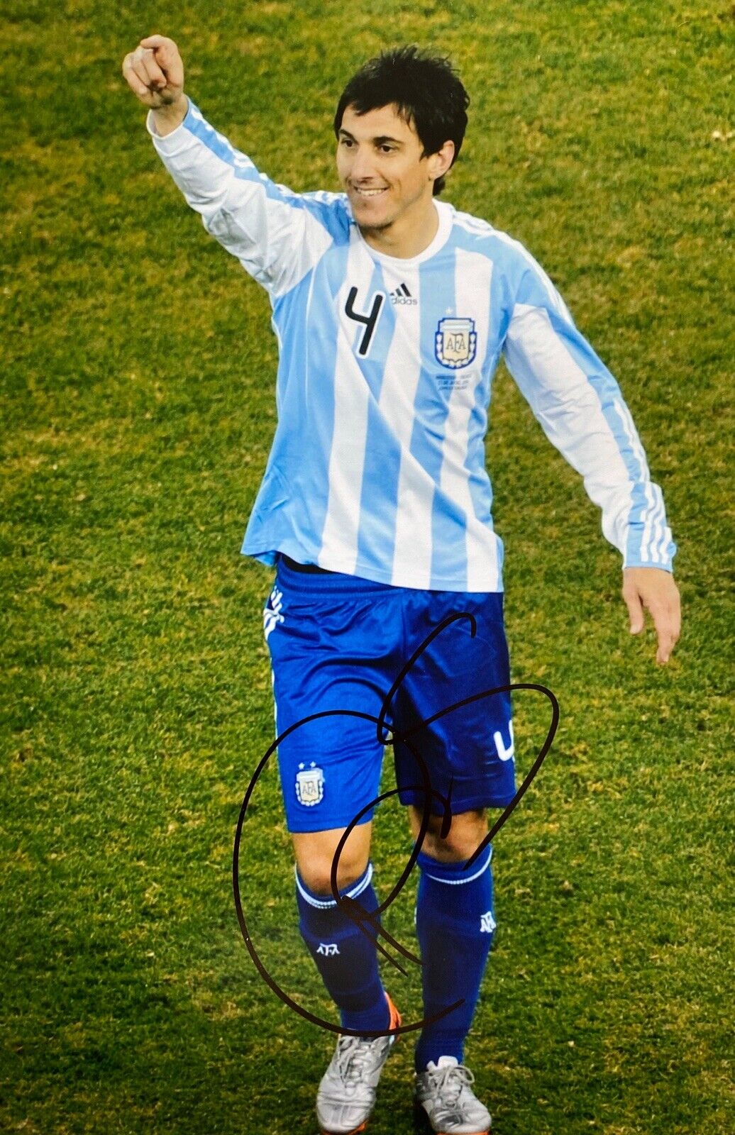 Nicolás Burdisso Hand Signed 12x8 Argentina Photo Poster painting, Boca Juniors, AS Roma