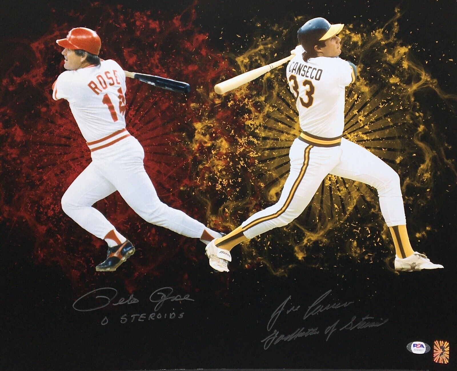 Pete Rose Jose Canseco Signed 16x20 Photo Poster painting 0 Steroids/Godfather Steroids