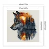(US Only)Wolf Printed Cross Stitch Kit 45x45cm DIY 14CT Thread Art Needlework Home Decor
