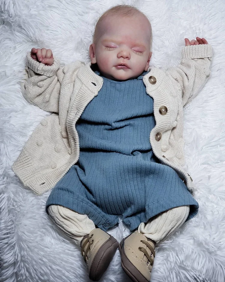 [New]12" Newborn Sleeping Baby Preemie Handmade Soft Reborn Baby Doll Boy Named Rudolph