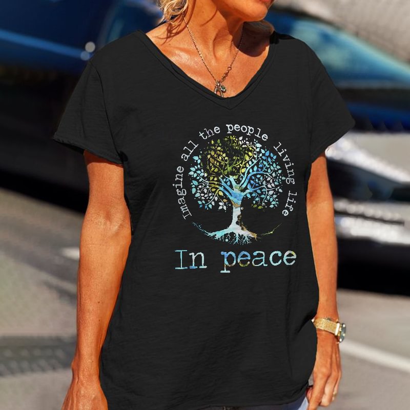 Imagine All The People Living Life In Peace Graphic Tees