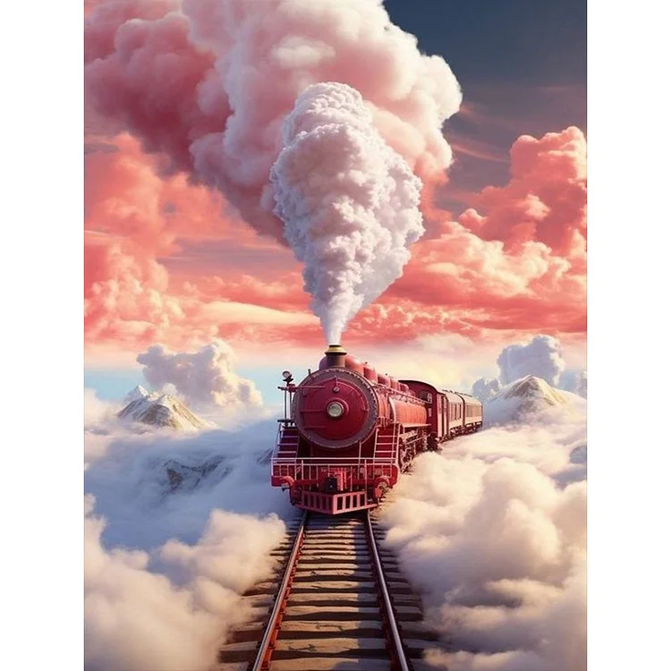 Cloud And Fog Train 30*40CM (Canvas) Full Round Drill Diamond Painting gbfke