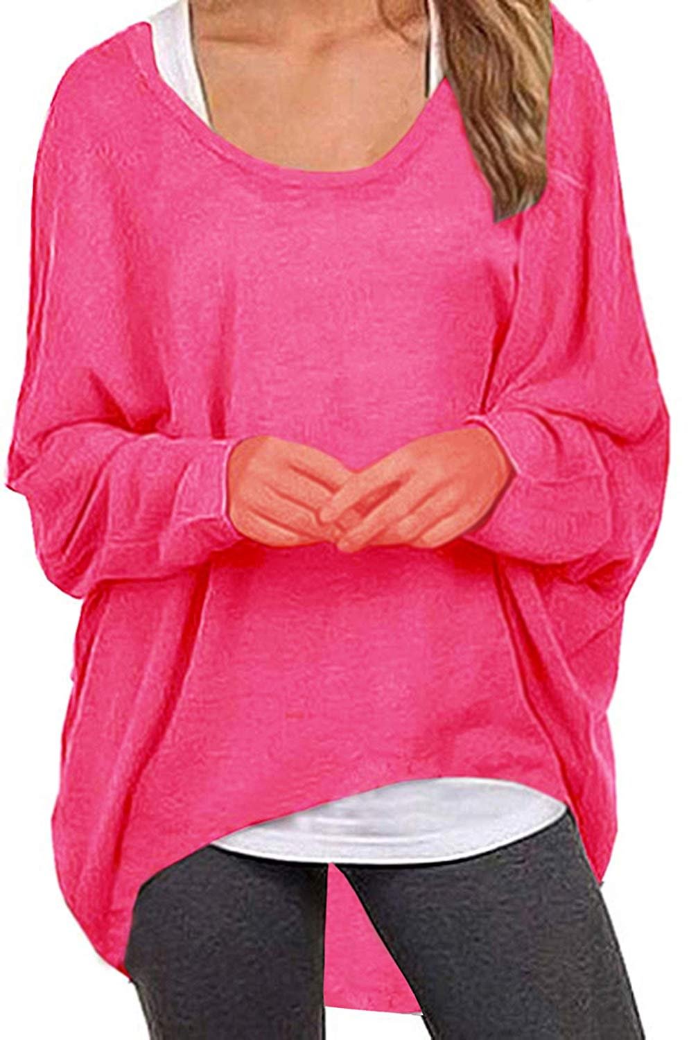 Sweater Casual Oversized Baggy Loose Fitting Shirts Batwing Sleeve Pullover Tops for women