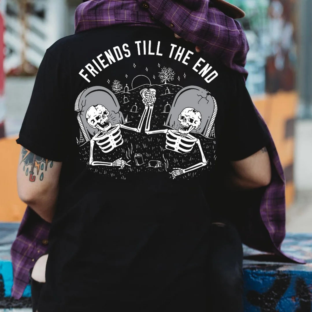 Friends Till The End Skeleton Men's T-shirt -  