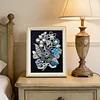Framed Pearl Diamond Painting - Special Shaped - Blue Flowers (17x22cm)