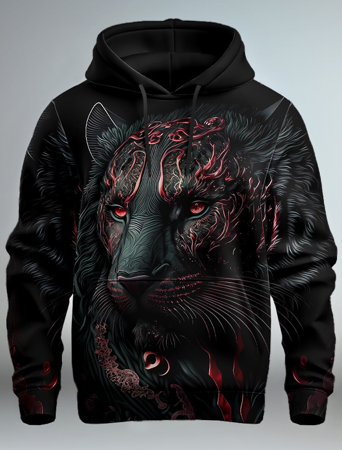 Destinybetclub New Graphic Lion Men's Fashion 3D Print Hoodie Streetwear Hoodies Long Sleeve Hooded Print Front Pocket Spring Hoodie Sweatshirt