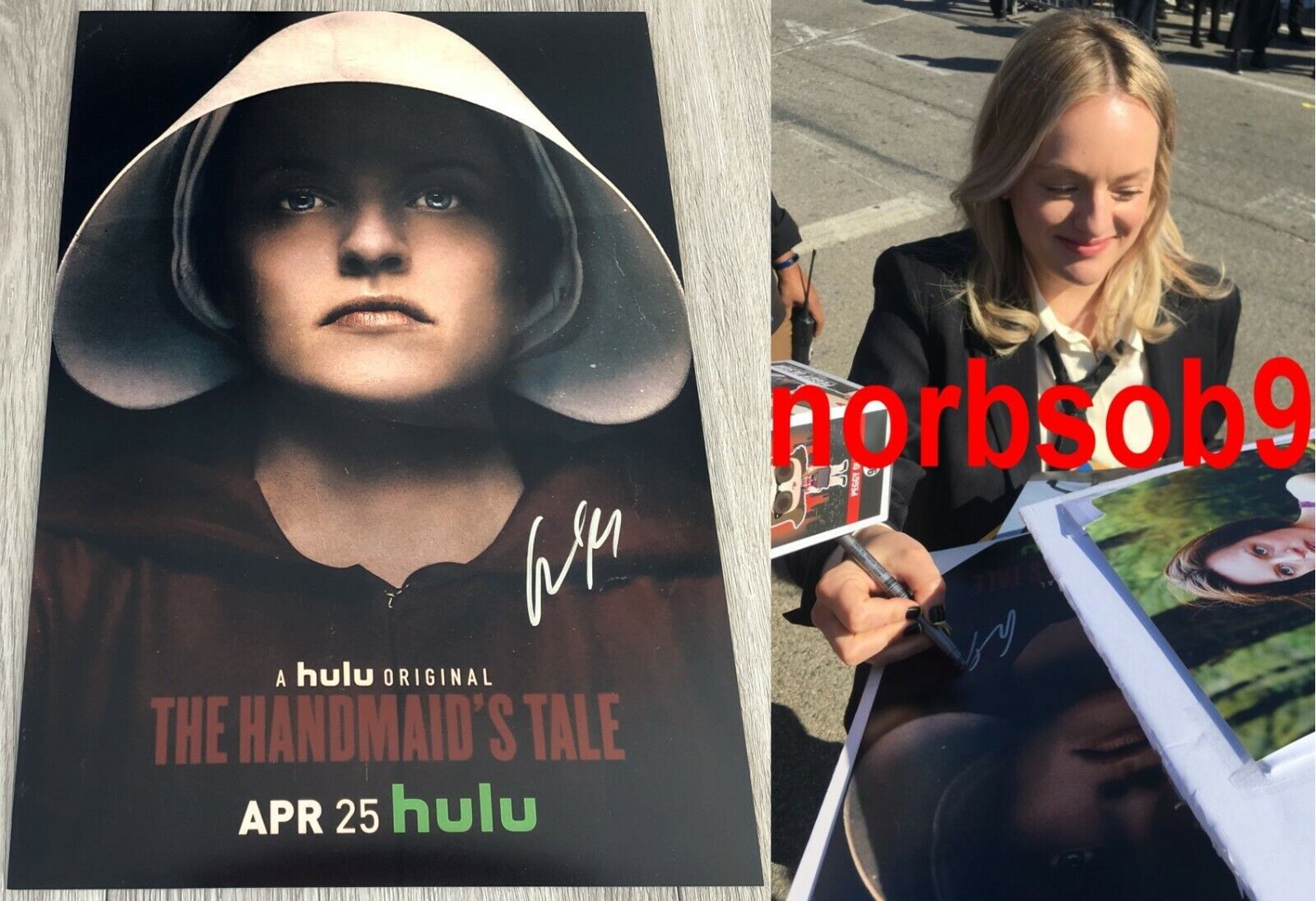 ELISABETH MOSS SIGNED AUTOGRAPH THE HANDMAID'S TALE 12x18 Photo Poster painting w/EXACT PROOF