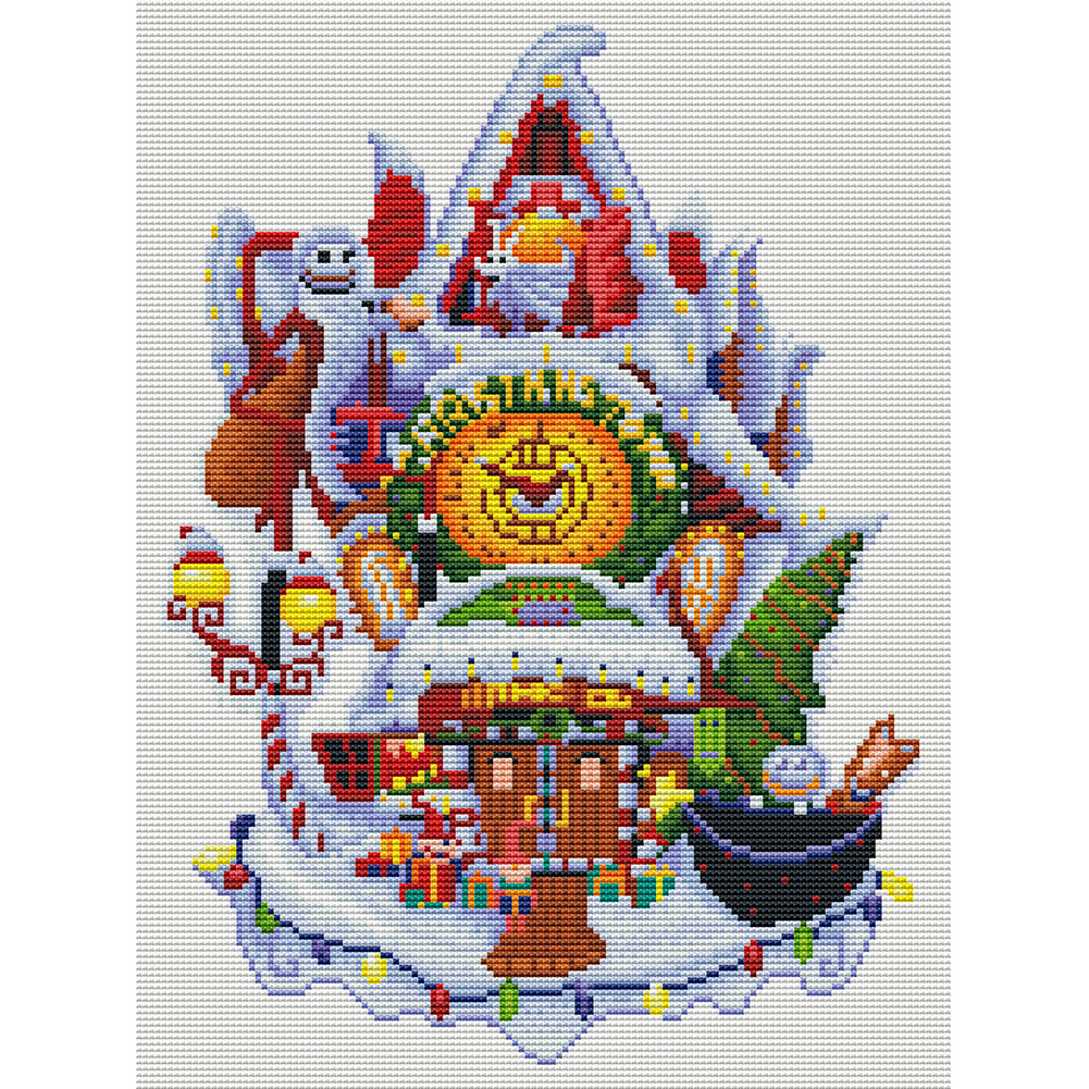 

Christmas House - 11CT Stamped Cross Stitch - 36*46CM, 501 Original
