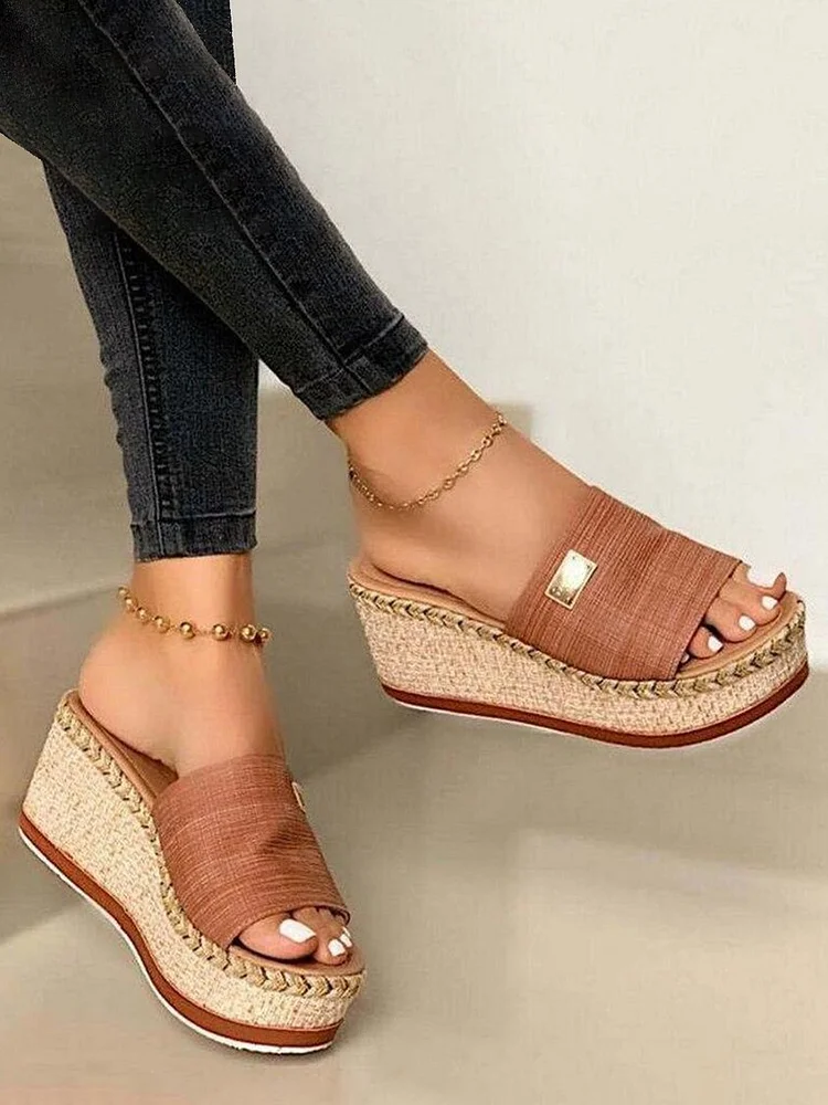 Resort Hemp Rope Sole Wedge Sandals VE3