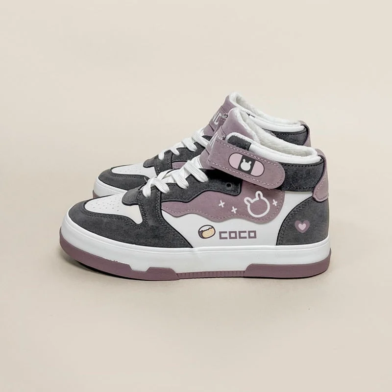 Grey Coco Bunny Platform Shoes - Women's