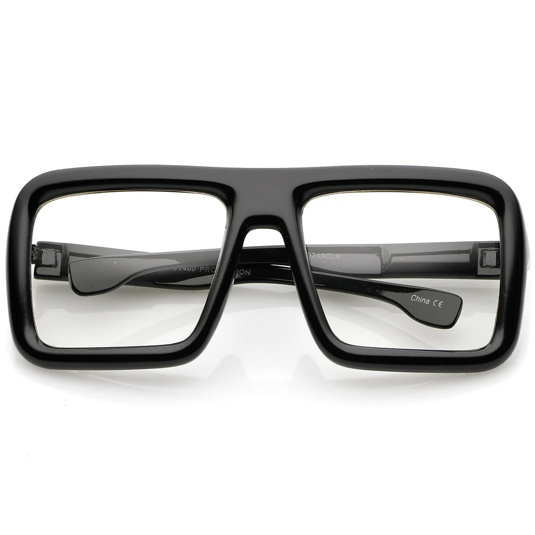 Oversize Bold Thick Frame Clear Lens Square Eyeglasses 58mm