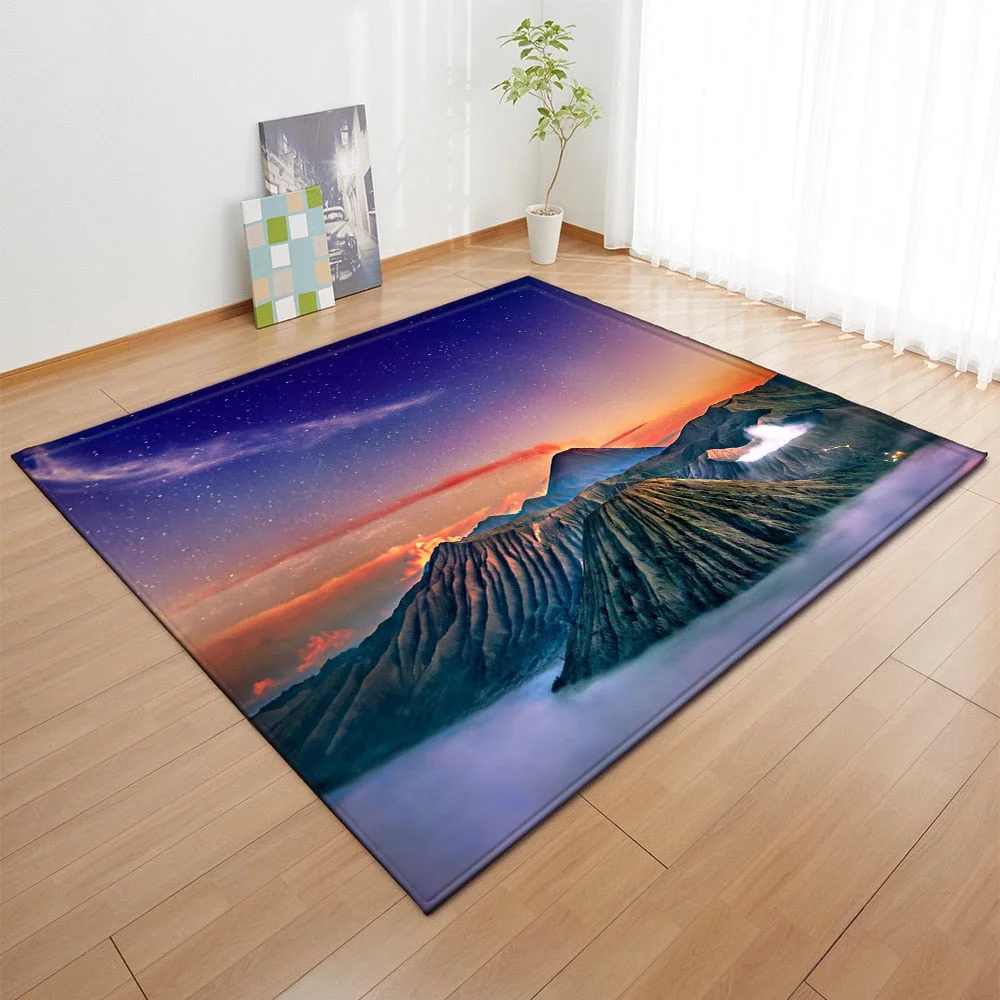 Carpets For Living Room Bedroom Decoration Bedside Mat Home Landscape Pattern Hallway Balcony Children Anti-Slip Floor Large Rug