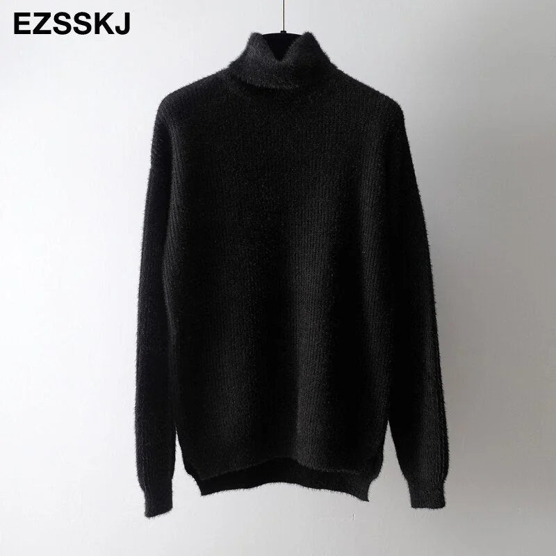 2021 autumn winter oversize turtlenect thick wool cashmere sweater pullovers women long sleeve female casual big sweater jumper