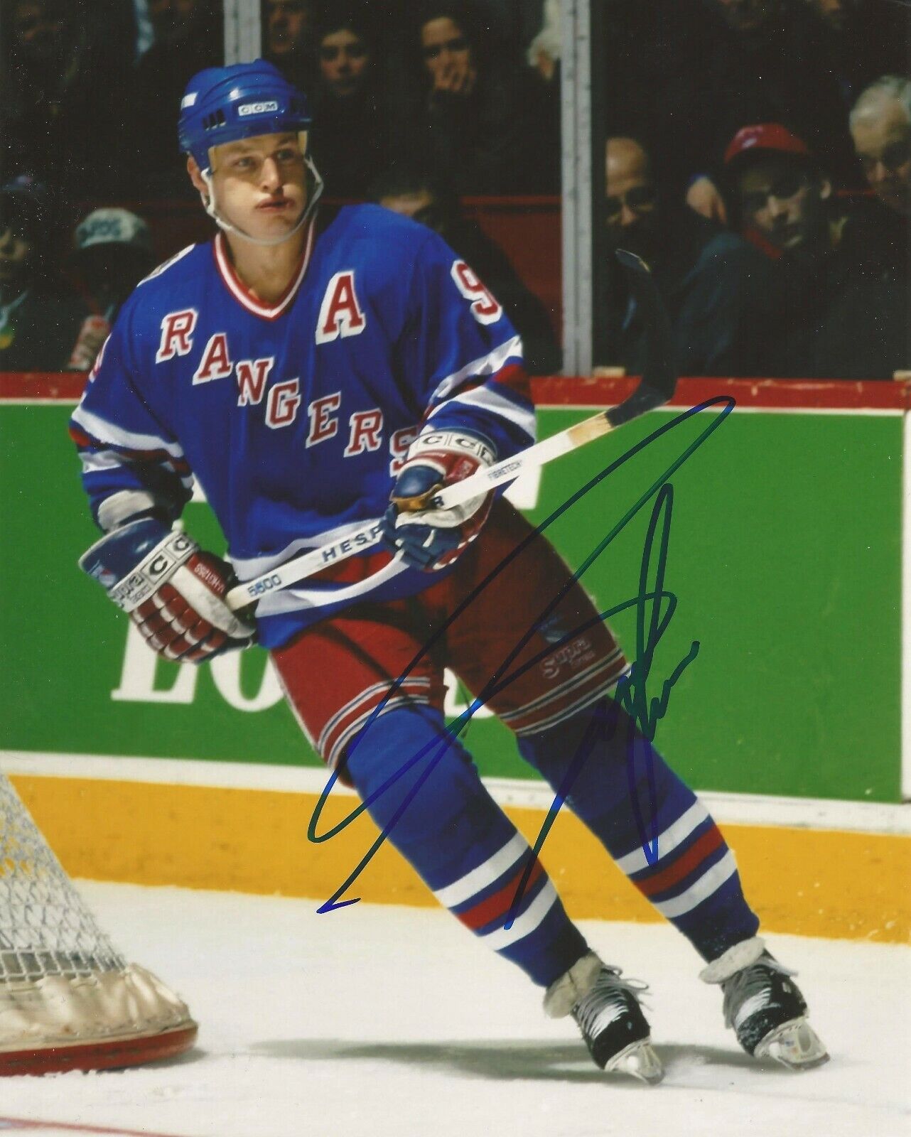 ADAM GRAVES SIGNED NEW YORK RANGERS 8x10 Photo Poster painting #1 with COA - 1994 STANLEY CUP