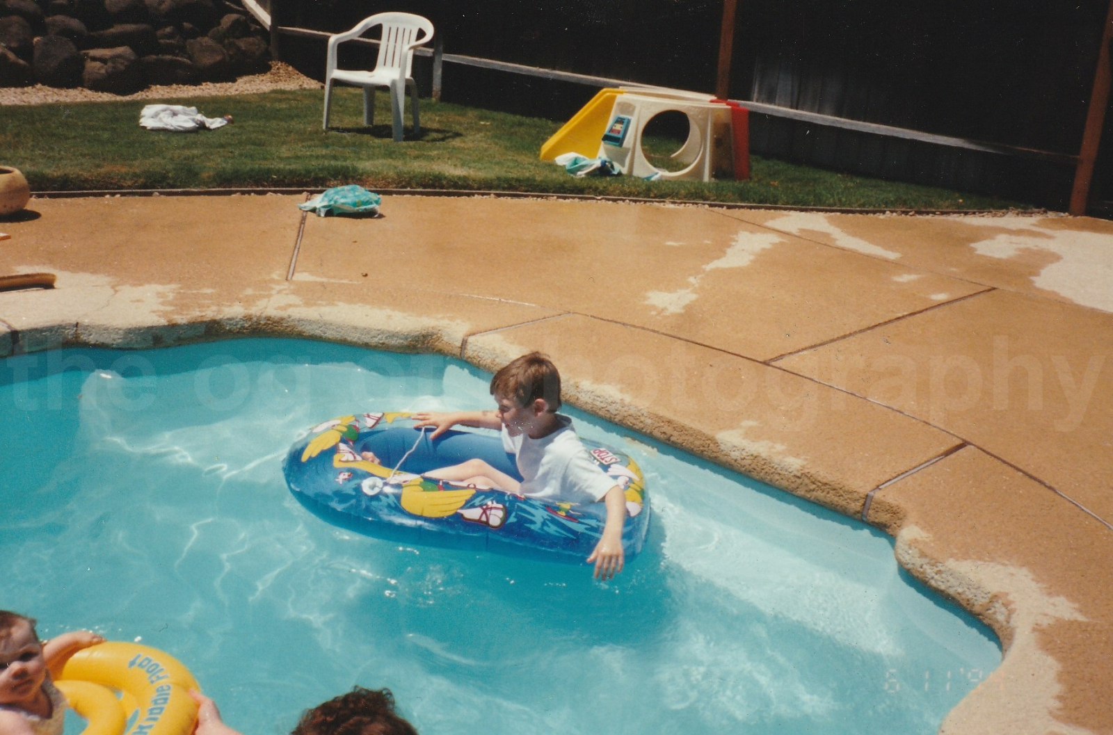 Pool Kids FOUND Photo Poster paintingGRAPH ColorOriginal Portrait VINTAGE 82 24