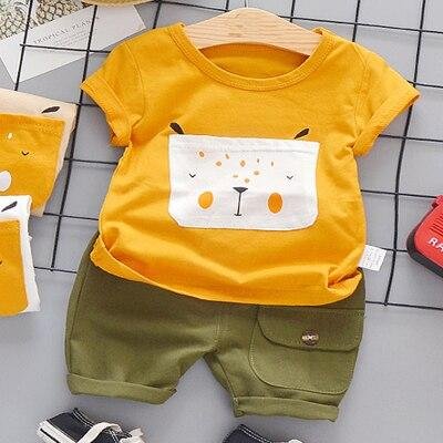Baby Boys Clothing Toddler Boy 2021 Cute Summer Casual Clothes Set Cartoon Dog Top Green Shorts Suits Kids Clothes 1-4 Years