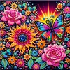 Diamond Painting-DIY Special Shaped Drill Sunflower & Rose Colorful with Frame(29x29cm)