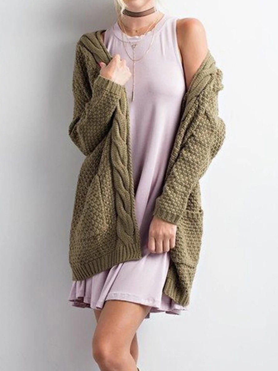 Solid Color Knitting Sweater Cardigan