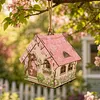 DIY Wooden House Diamond Art Painting Kit for Adults Home (Pink House)