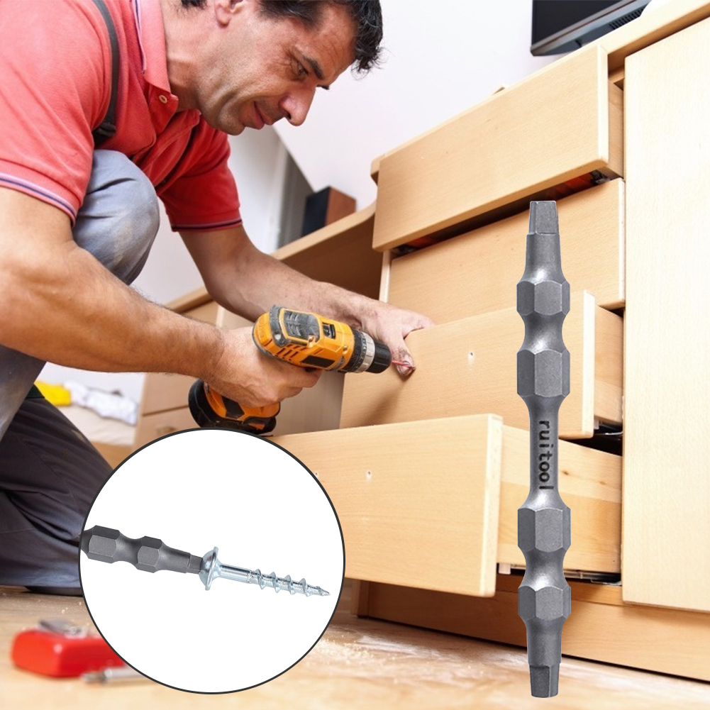 

65mm Magnetic Screwdriver Bit Double Square Head Screw Drill Bit Power Tool, 1pcs, 501 Original
