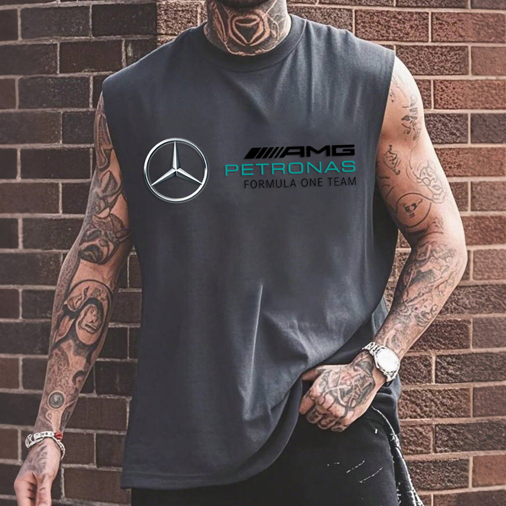 Men's Casual Fashion Racing Print Tank Top / TECHWEAR CLUB / Techwear