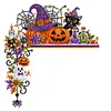 2pcs DIY Diamond Painting Halloween Door Corner Frame Wood(Halloween Pumpkin)