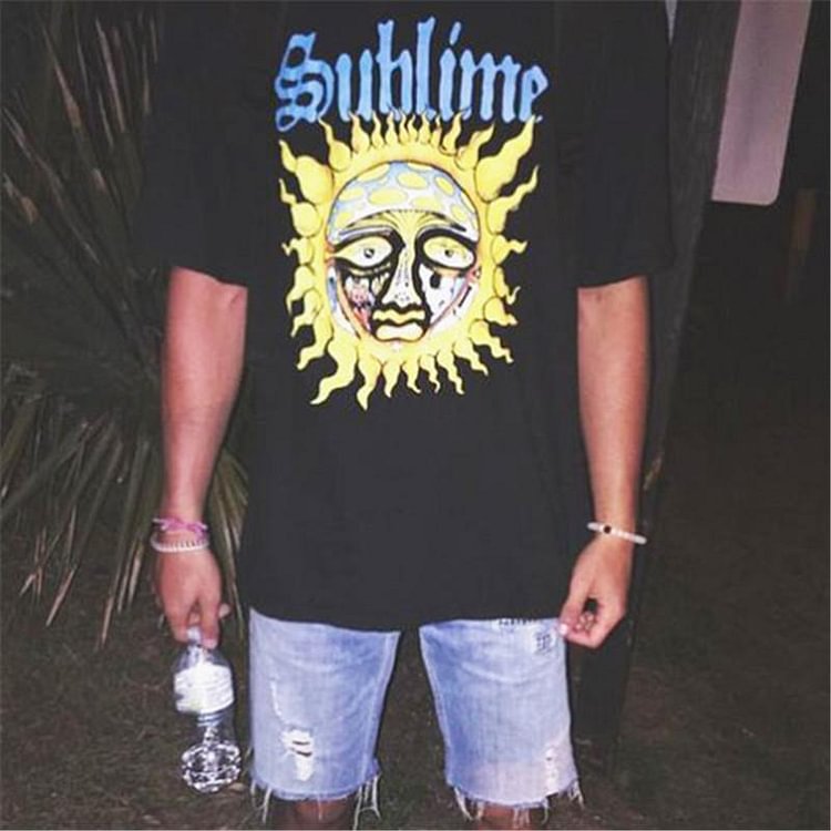 Daddy Sun print crew neck t-shirt