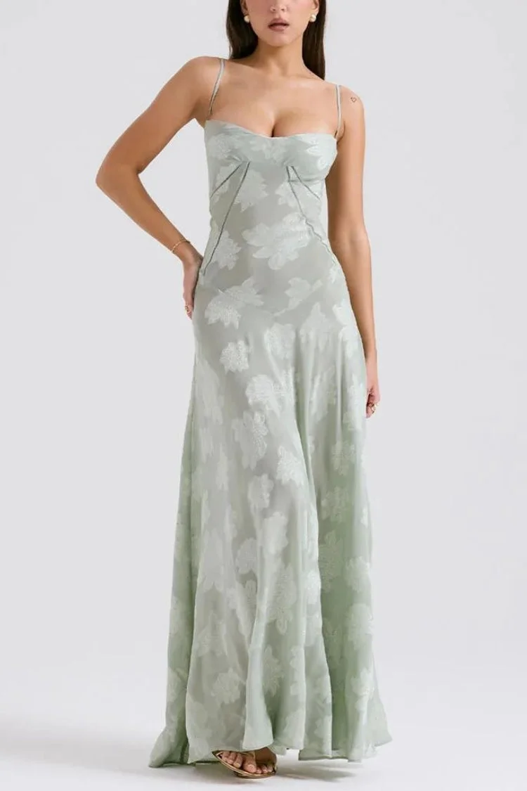 Brownm Lace Up Maxi Dress