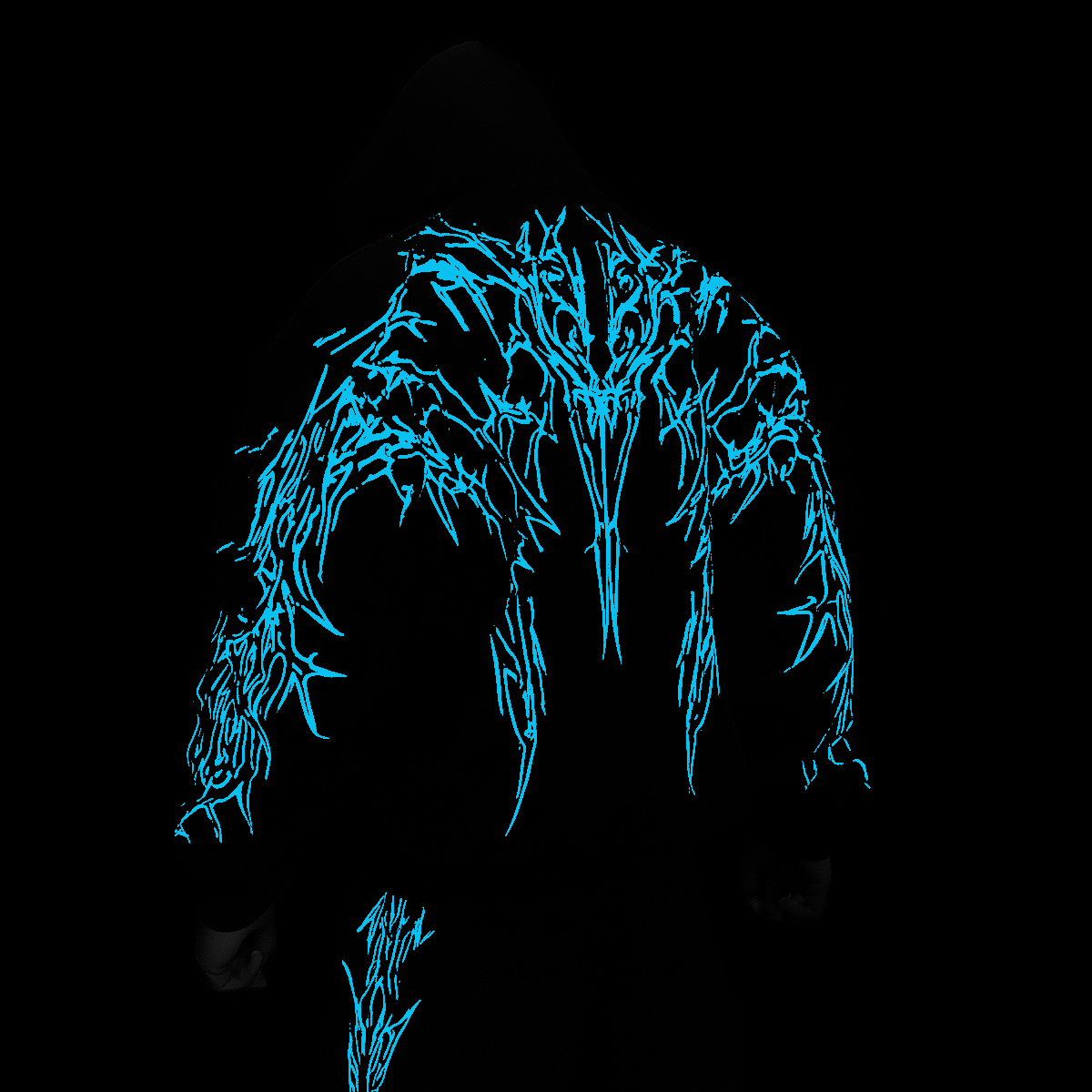 Luminous Gothic Graphic Cotton Blend Hoodie