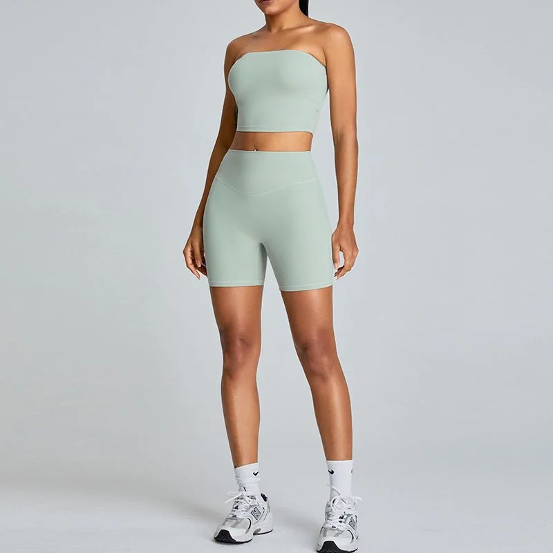 Running tight bra & sports shorts Yoga sets
