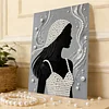 DIY Pearl Painting Girl with Frame for Home Wall Decor(30x40cm)