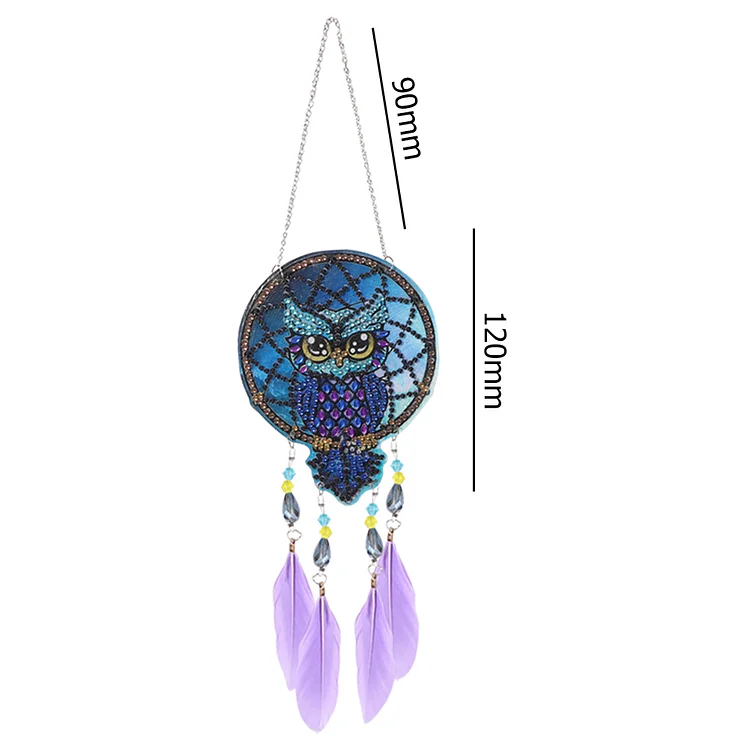 A Set Of 5d Diamond Painting Wind Chimes, Dream Catcher Crystal