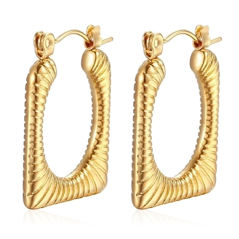 1 Pair Minimalist Classic Style Solid Color Plating 201 Stainless Steel 18K Gold Plated Earrings