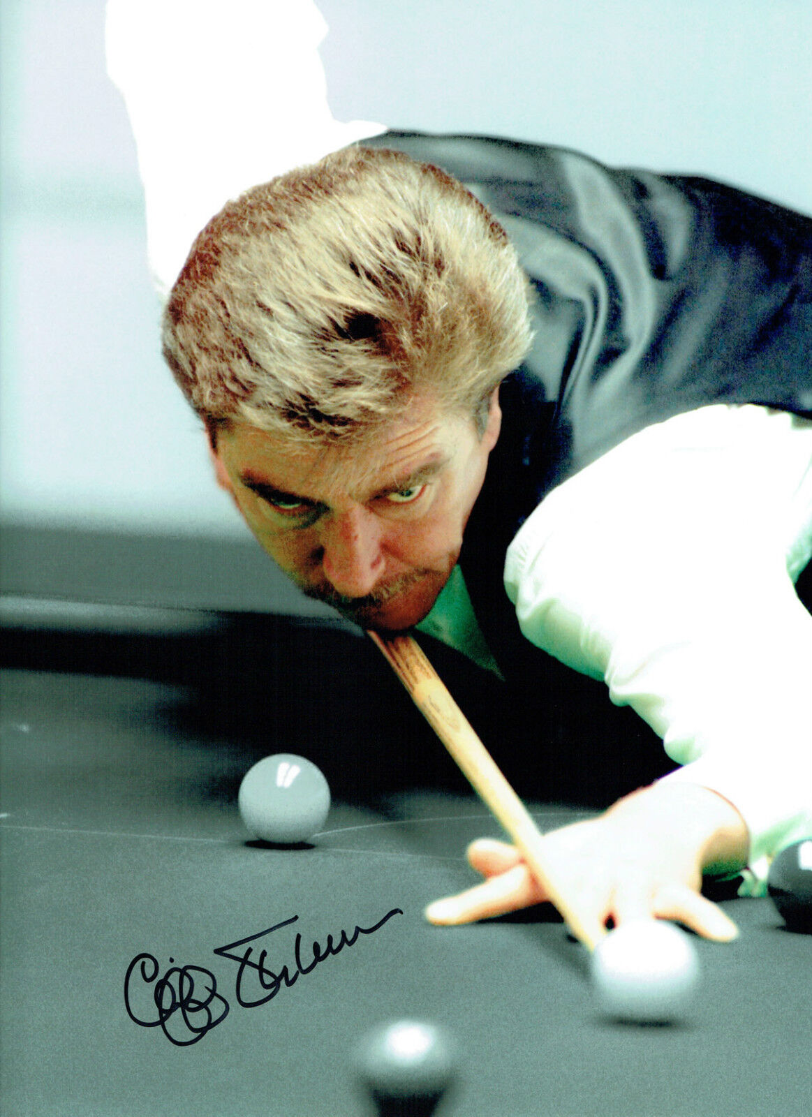 Cliff THORBURN Signed Autograph Large 16x12 SNOOKER Portrait Photo Poster painting AFTAL COA