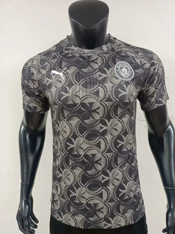 Player Version 2025-2026 Manchester City Black/Grey Training Football Shirt