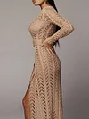 Split-Side And Hollow One-Shoulder Sweater Dresses