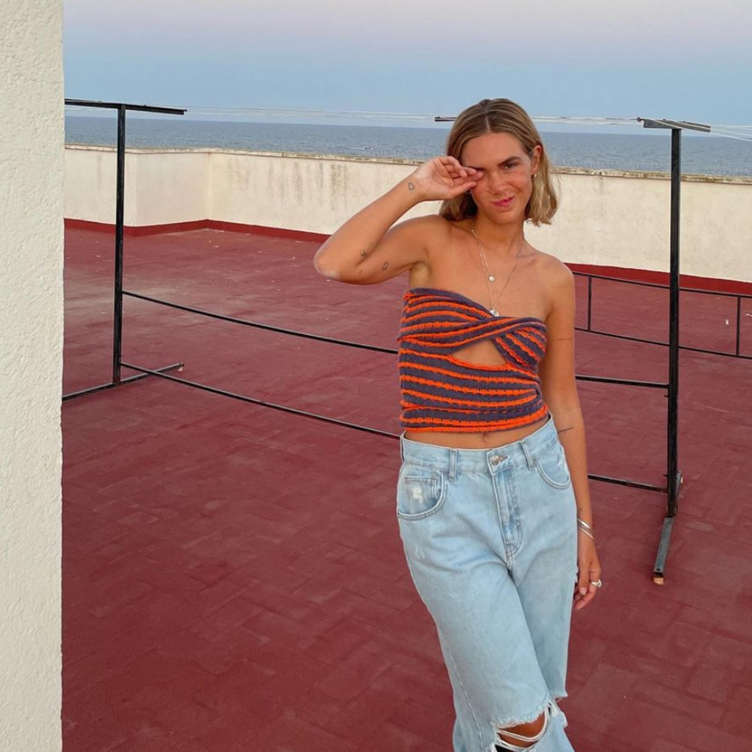 Ootddress 2025 Off Shoulder Knit Tube Top Sexy Strapless Backless Bustier Tops For Women Stripe Cropped Top Hot Summer Streetwear