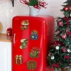 6PCS Stocking and Gift Pack DIY Pearl Diamond Painting Christmas Fridge Magnets, Sparkling Rhinestone Refrigerator Magnet Craft Kit for Home Decor & Gifts