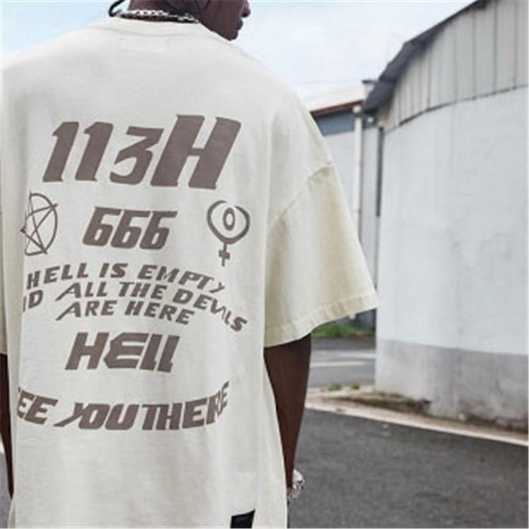 See you in hell letter print t-shirt
