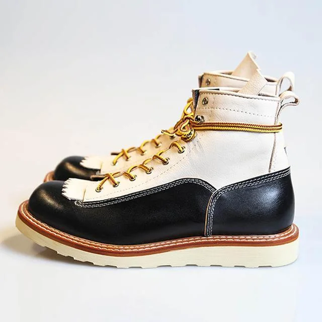 High Top Shoes Men England Style Vintage Casual Work  Boots Lace Up Office Dress Shoes | EGEMISS