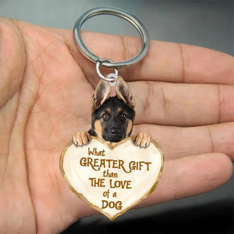 VigorDaily German Shepherd What Greater Gift Than The Love Of A Dog Acrylic Keychain GG008