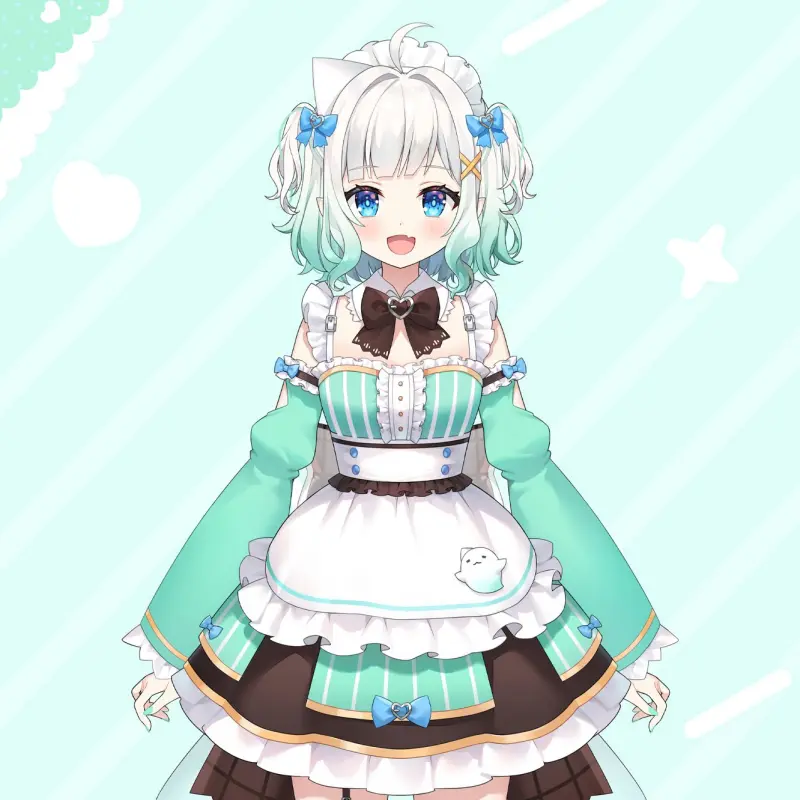 [Deposit Poll] Wetrose Vtuber Mint Fantome Ghost Maid Outfit Cosplay Costume