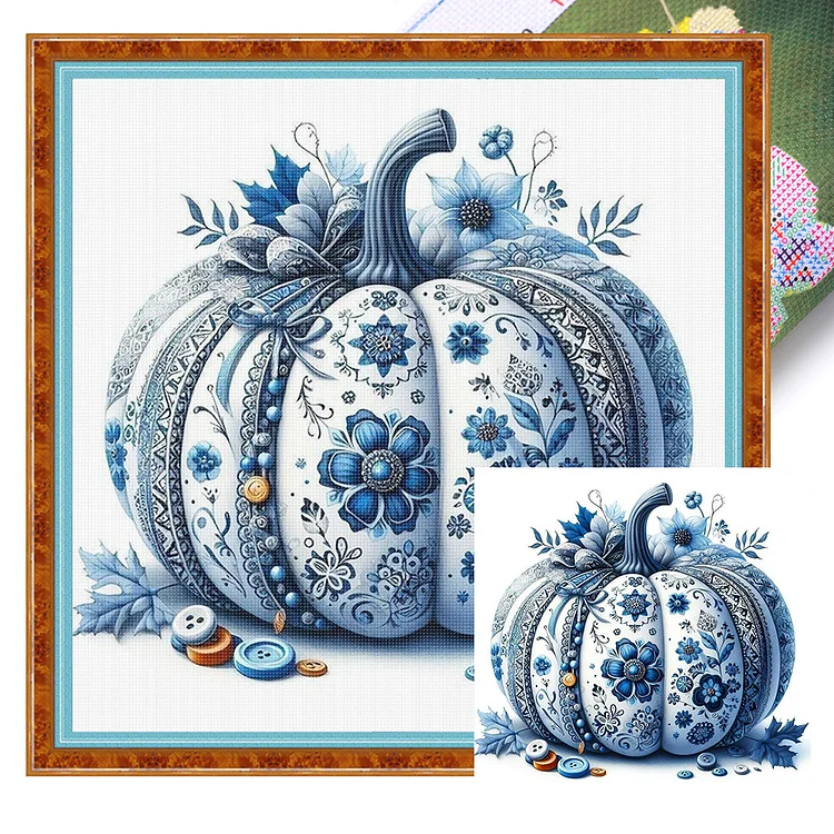 【Huacan Brand】Pumpkin 40*40cm 14CT Stamped Canvas Cross Stitch gbfke