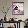 Klavier Blume 5d DIY Runde Vollbohrer Dimond Gem&auml;lde Kit Wohnkultur 40x40cm