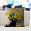 Van Gogh Sunflower Cross Stitch Pillow Cover Kit 11CT Stamped 3-Strand Embroidery 45x45cm
