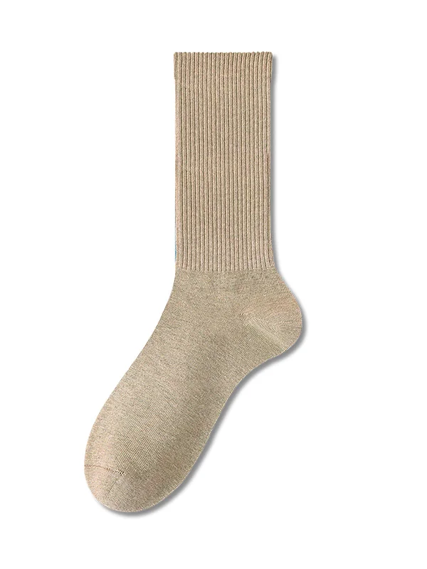 Solid Color Pleated Socks